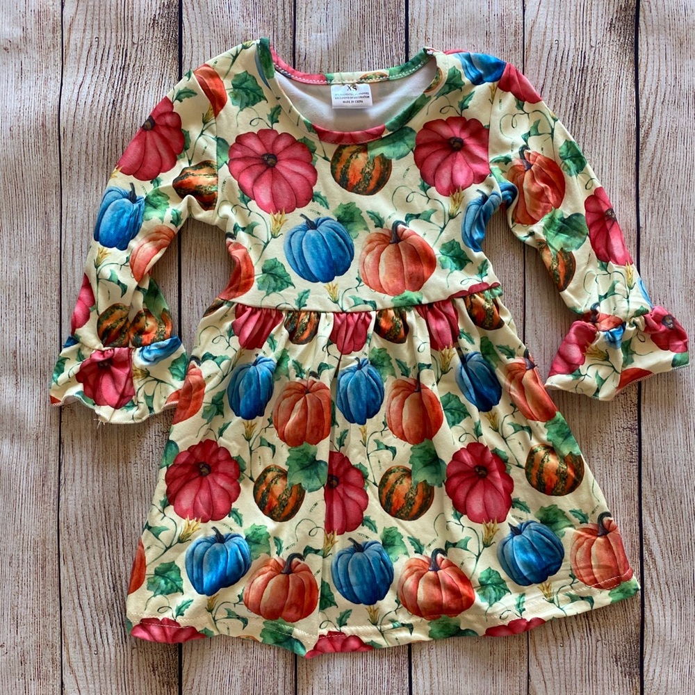 Long sleeve pumpkin  fall dress